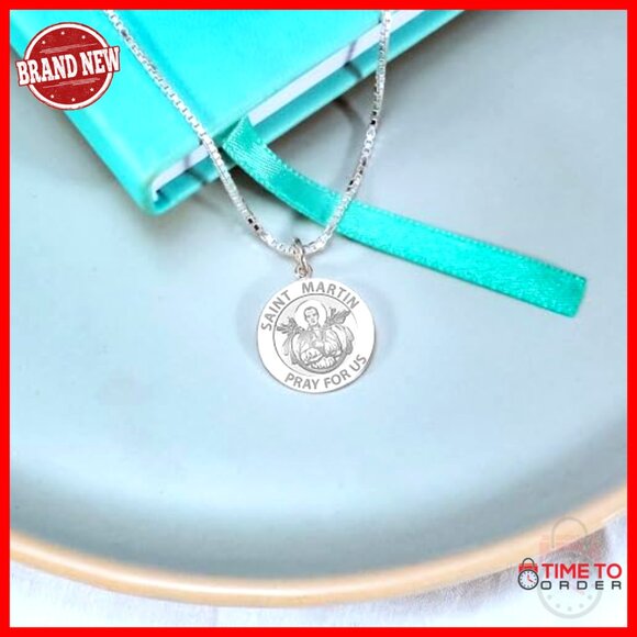 Sterling Silver Saint Martin De Porres Religious Medal Pendant Dime Size - Picture 4 of 7